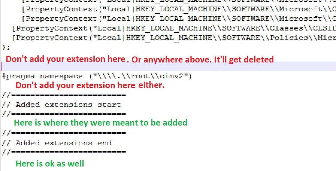Where to add your extensions to hardware inventory