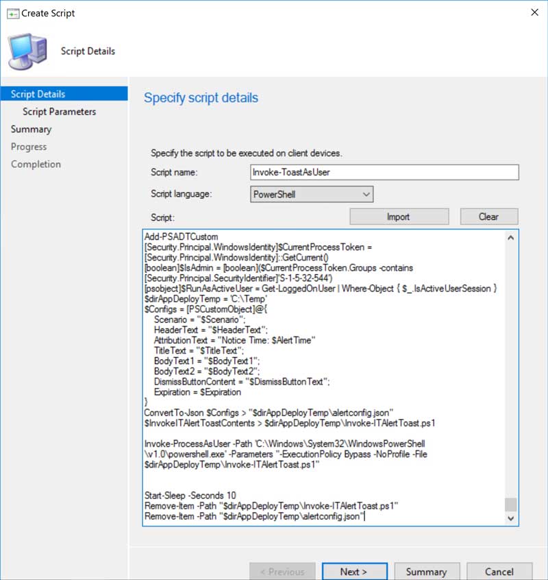 Creating the CM Script