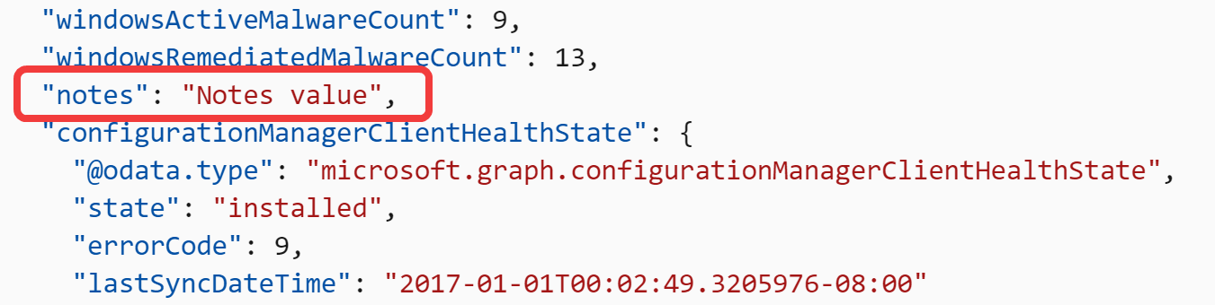 Notes field example